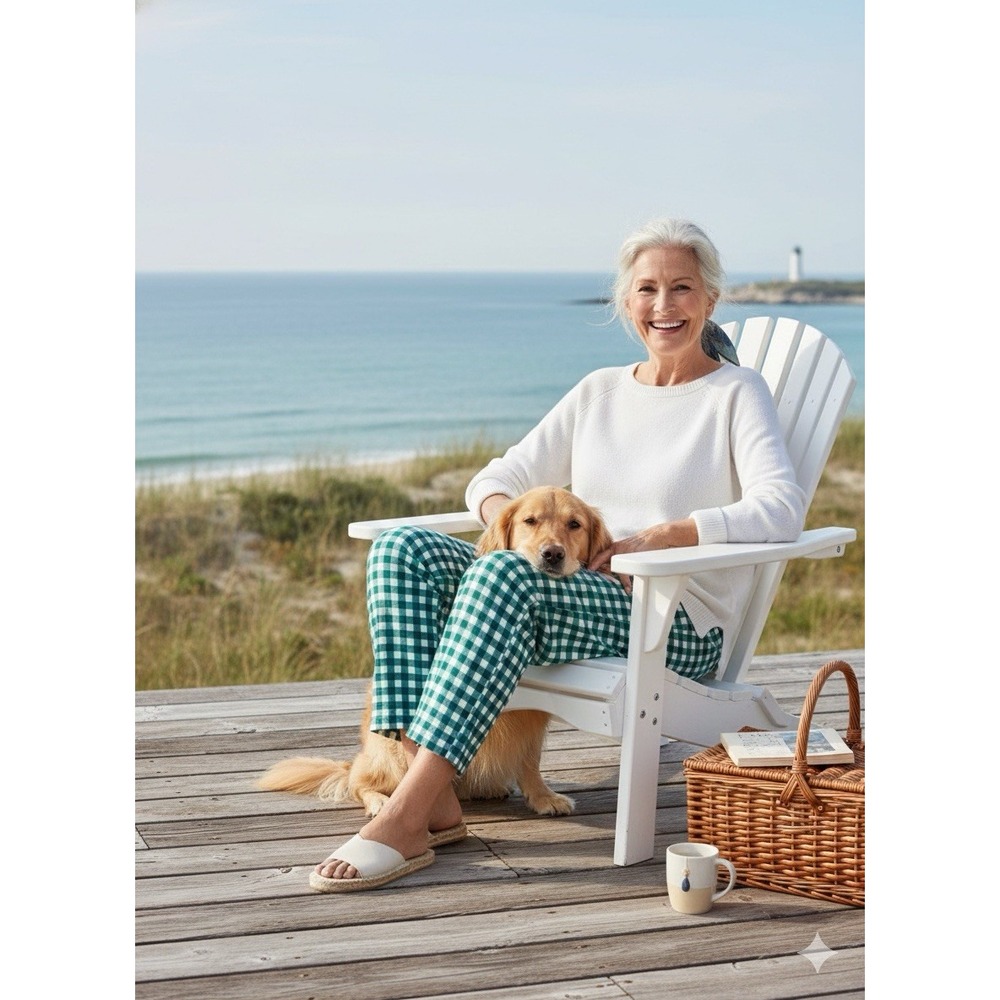 Green Gingham‎ Pajamas Draper James Lands End Cotton Sleepwear Bottoms Large